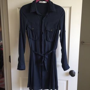 MINKPINK Belted Long-sleeve Shirtdress